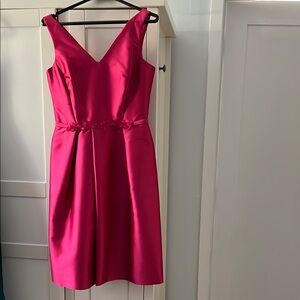 Rickie Freeman for Teri Jon V-neck Silk Gazar Elegant Sleeveless Dress